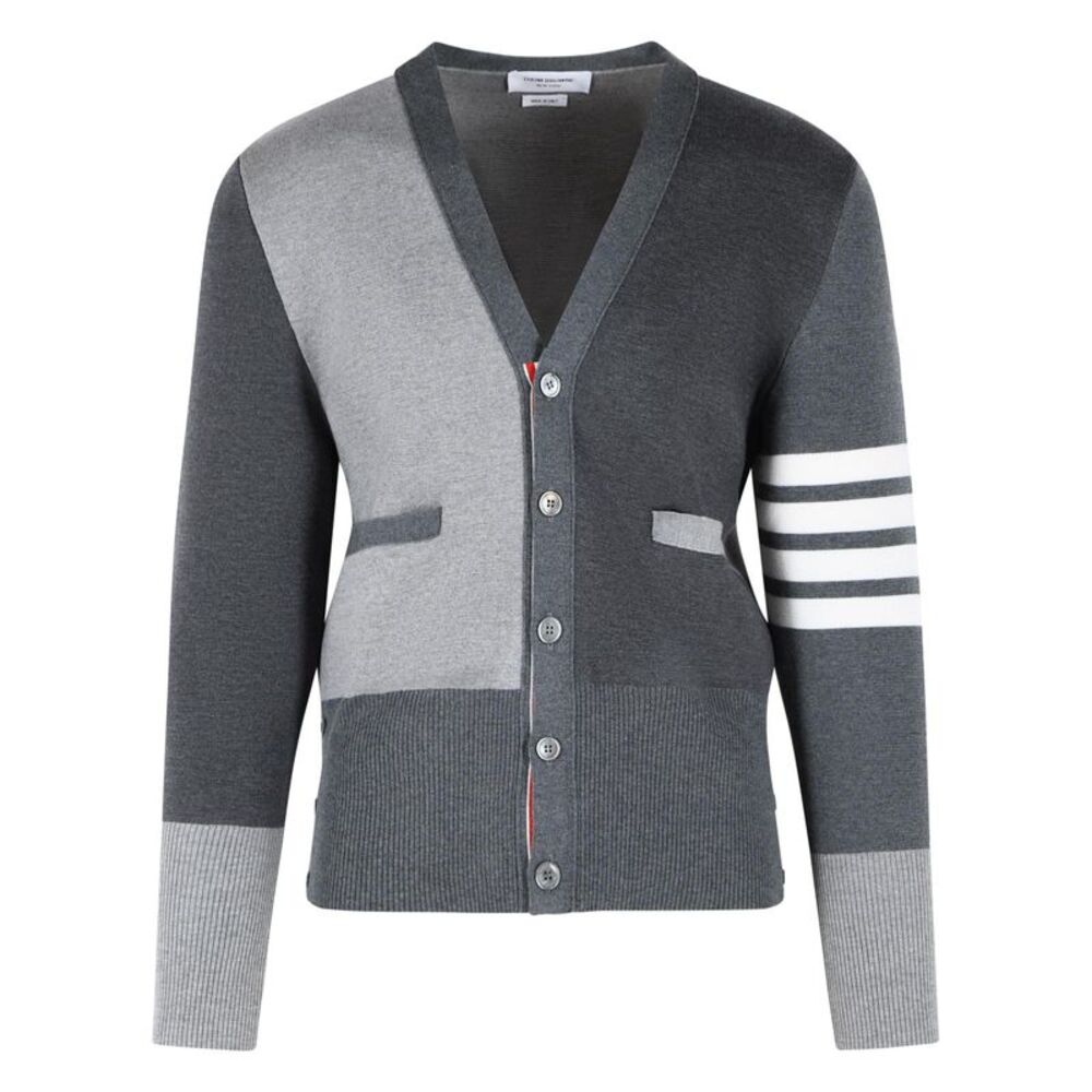 Thom Browne 'Fun Mix' Grey Merino Wool Cardigan Men